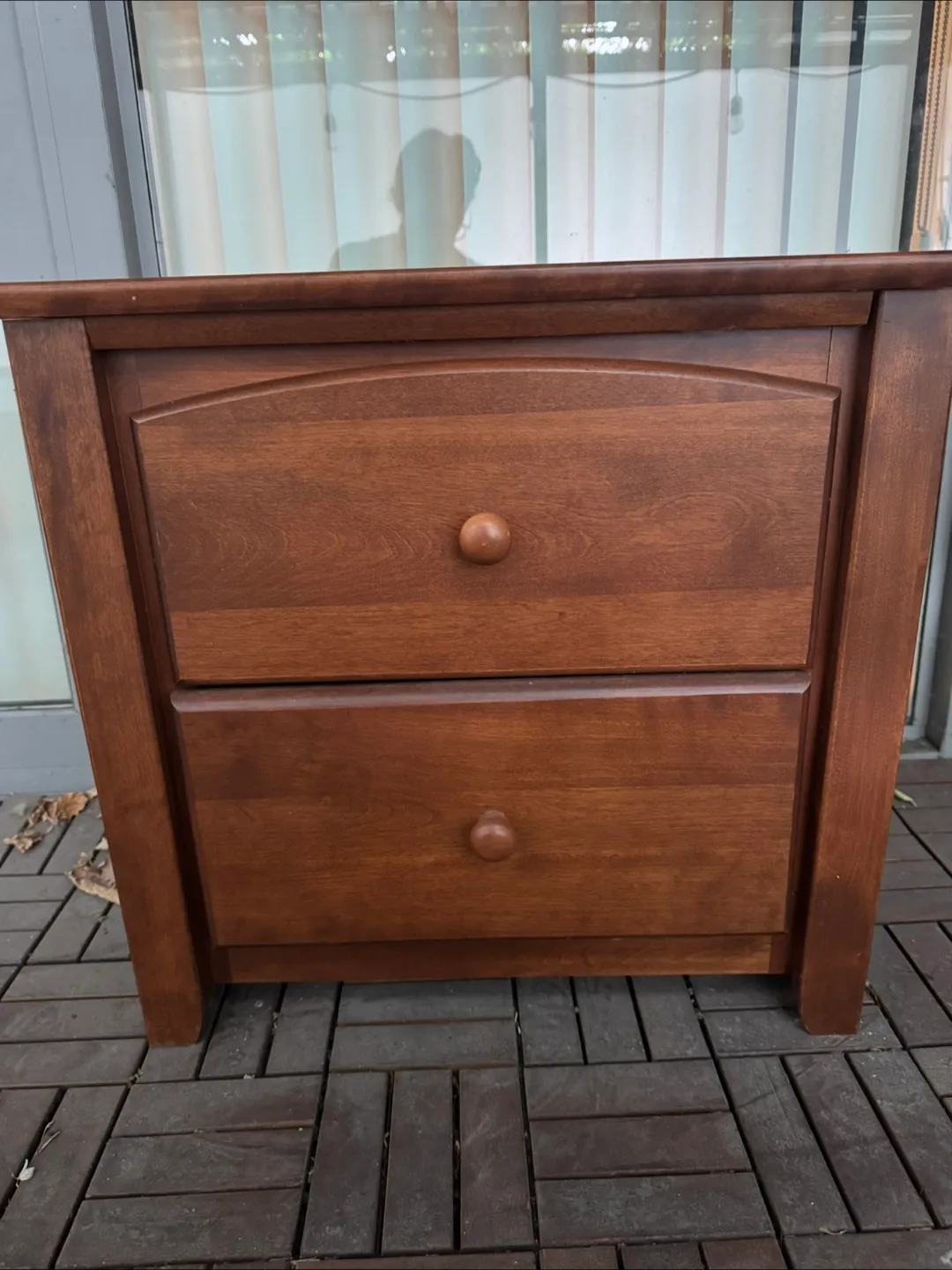 Wooden Two-Drawer Bedside Table thumbnail