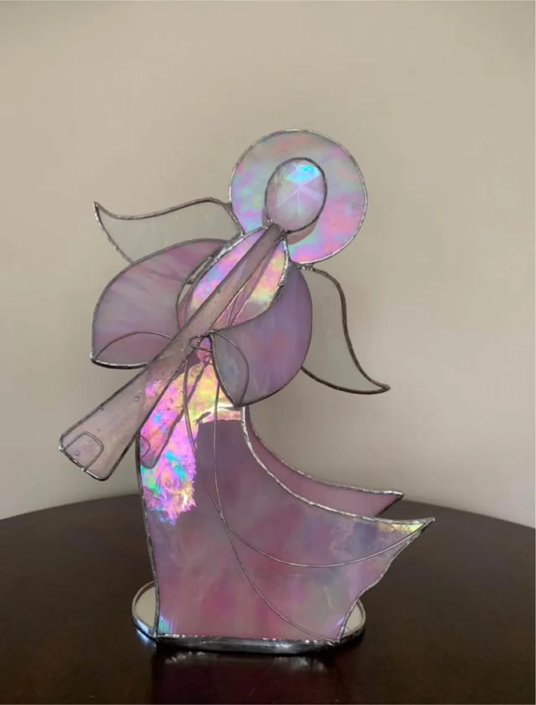 Stained Glass Angel Figurine tea light holder image indicator(3)