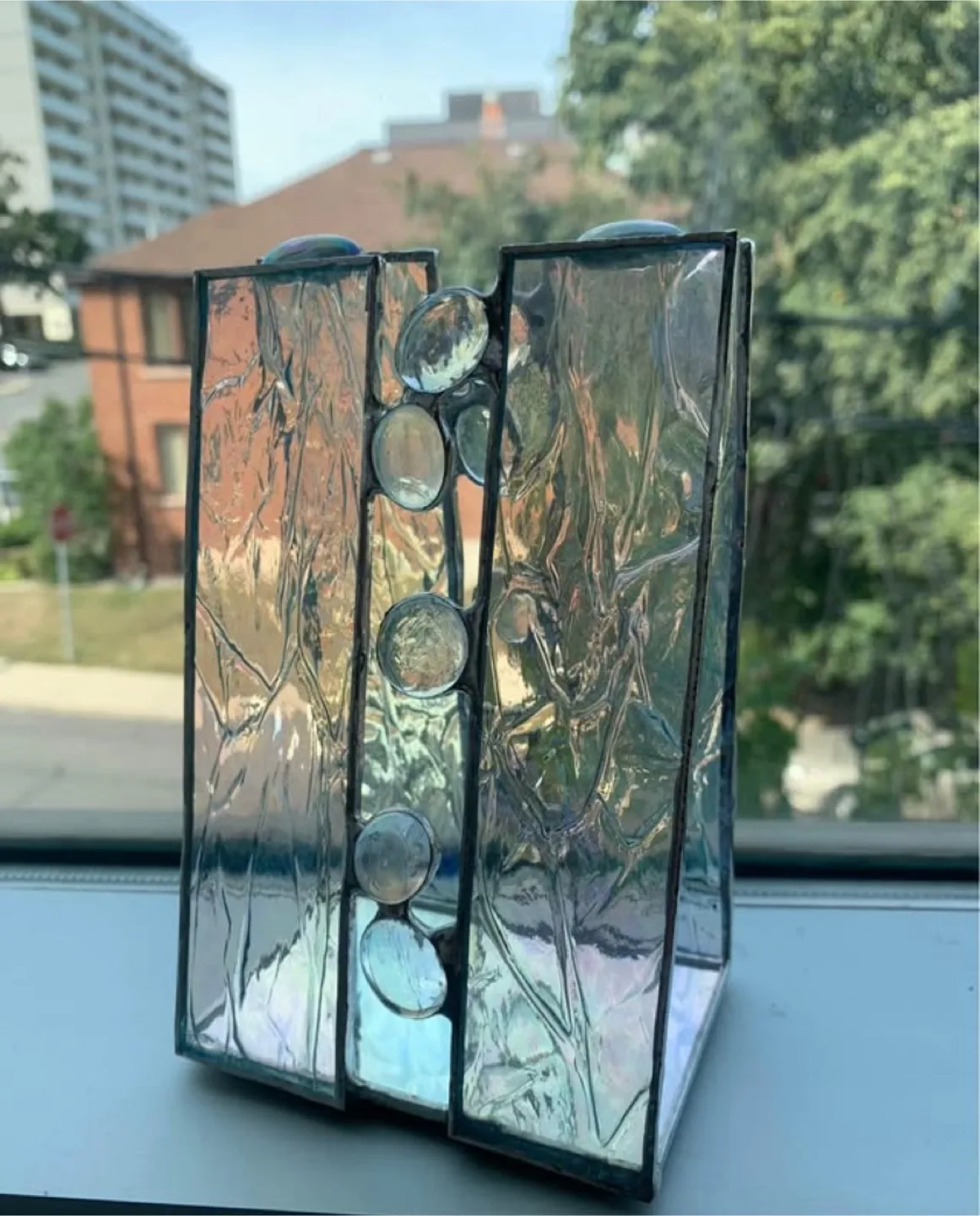 Stained Glass tea light holder image indicator(3)