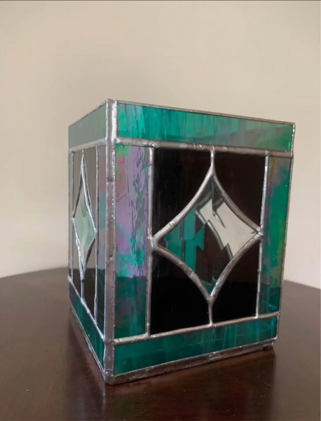 Stained Glass Cube Box Candle Holder image indicator(3)