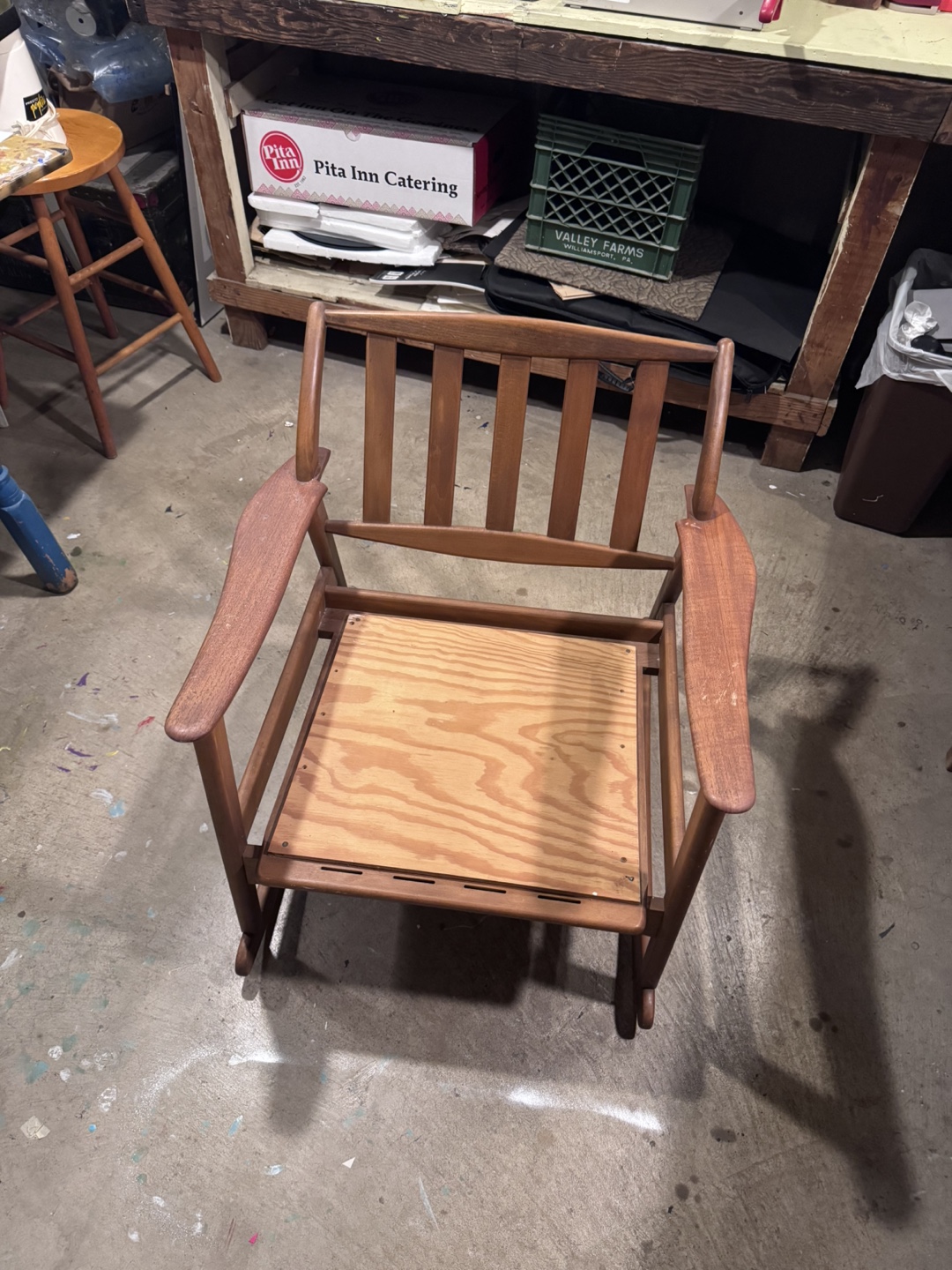 Danish Modern Wooden Rocking Chair