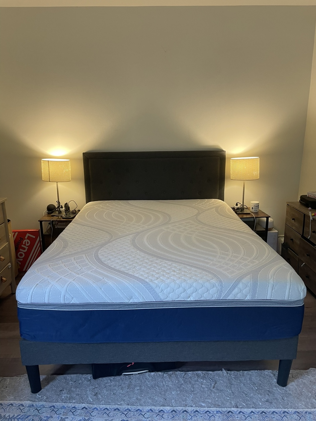 Queen Size upholstered bed with Headboard - photo 2