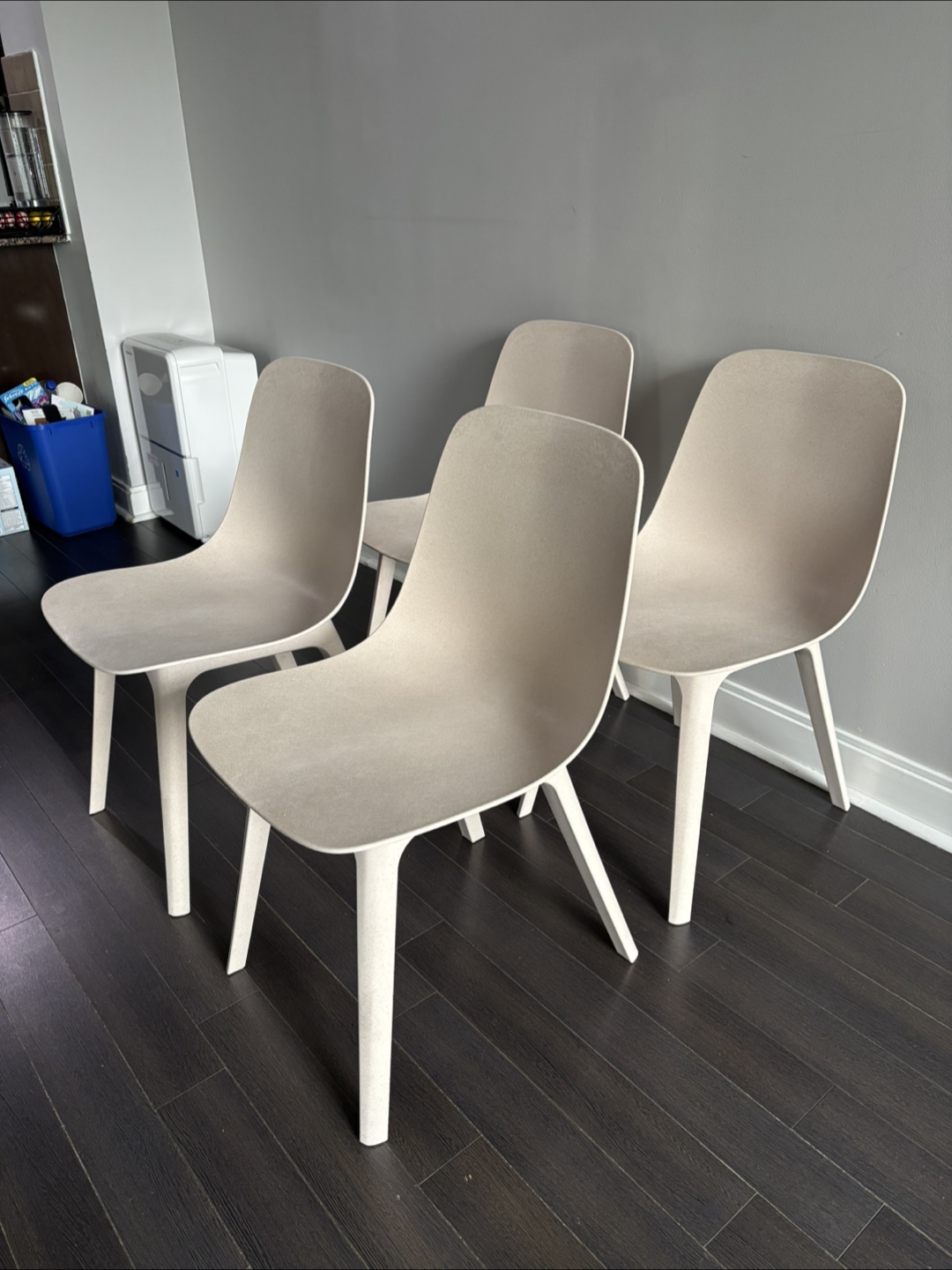 Set of 4 Beige Dining Chairs