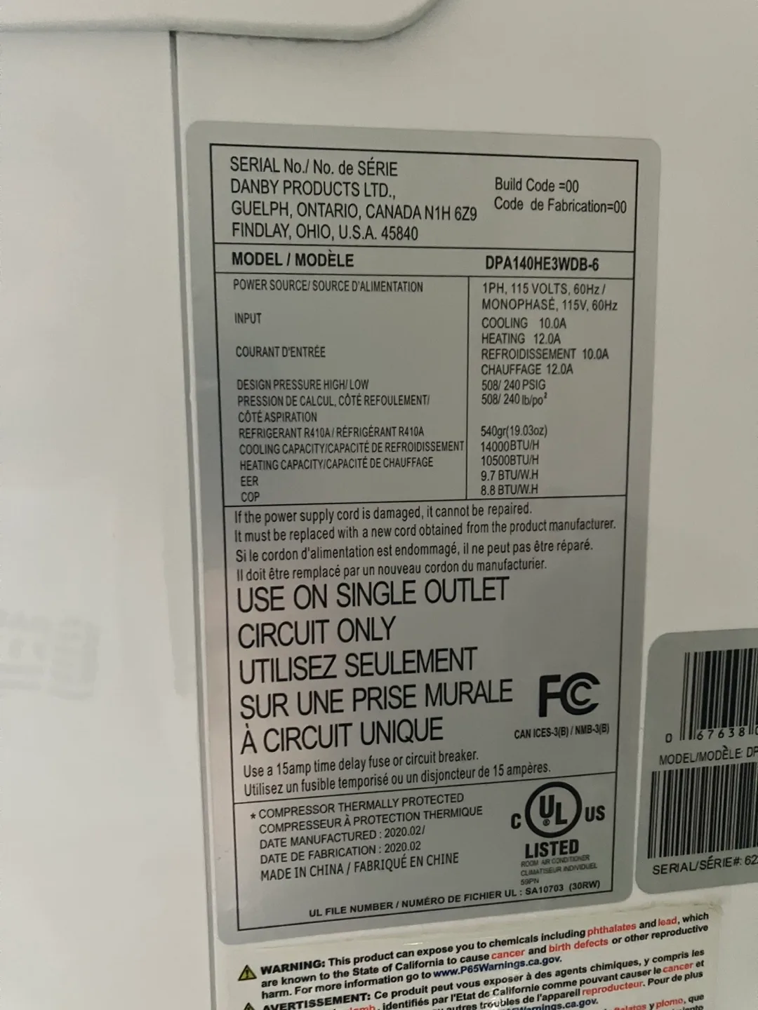 Danby 3-1 air conditioner / dehumidifier / heater image indicator(7)