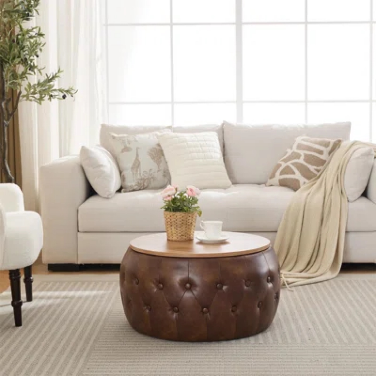 Tufted Ottoman Coffee Table - photo 2