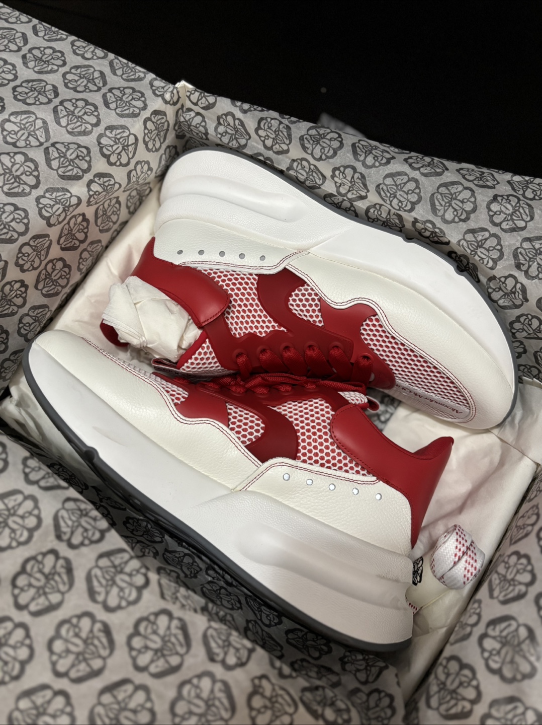 Alexander McQueen Red and White Sneakers