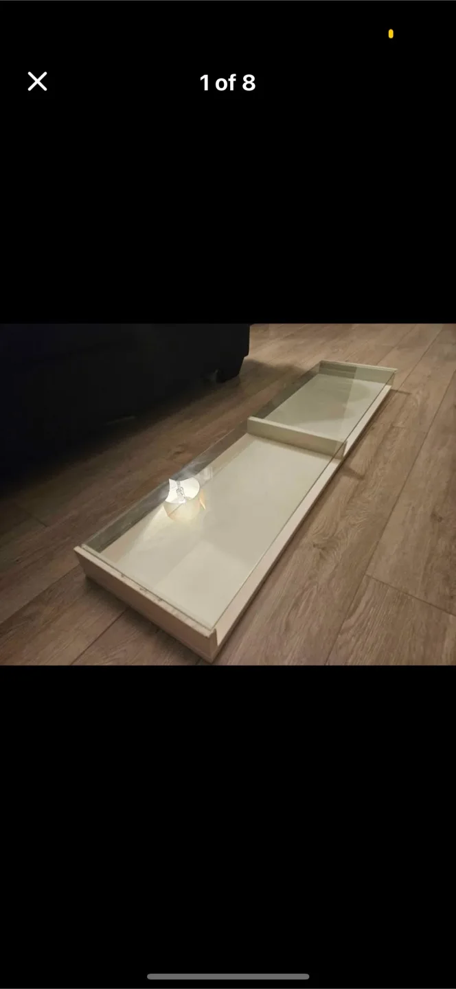 White Tray with Glass Top thumbnail