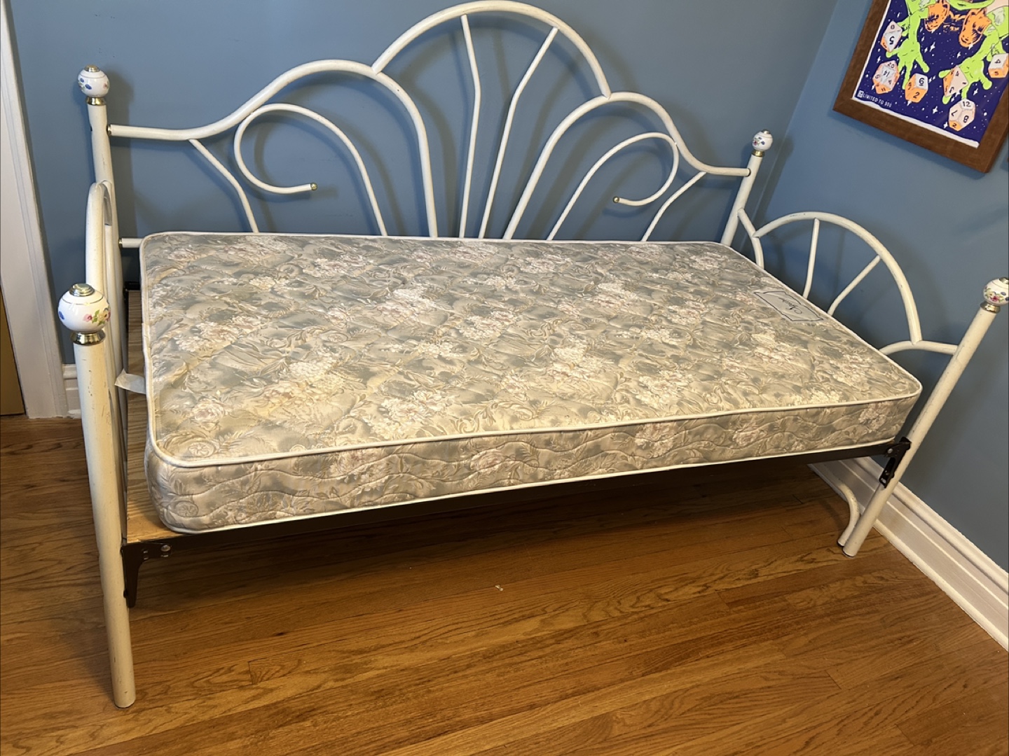 Twin bed with mattress