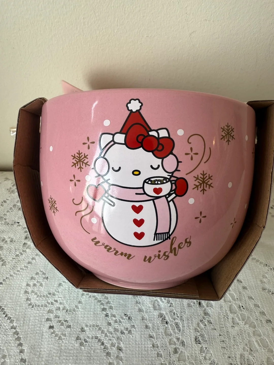 Hello Kitty Ceramic Bowl With Chopsticks and Spoon image indicator(3)