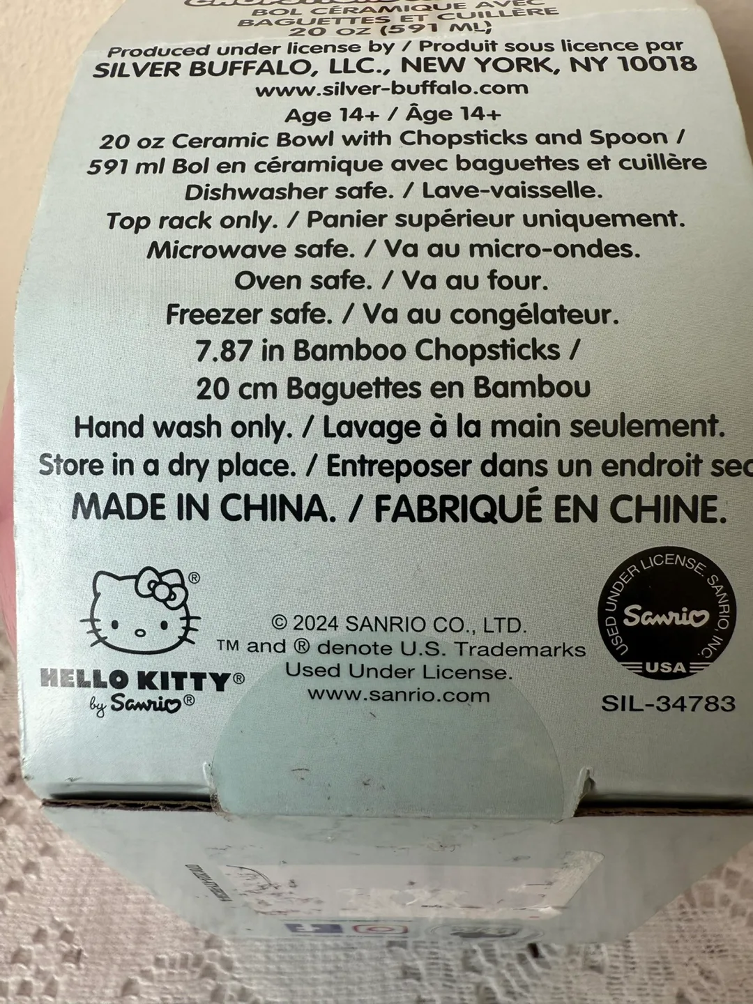 Hello Kitty Ceramic Bowl With Chopsticks and Spoon image indicator(8)