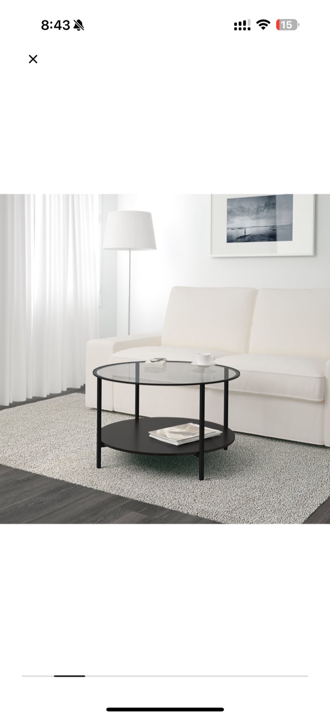 Ikea Round Glass Coffee Table - photo 2