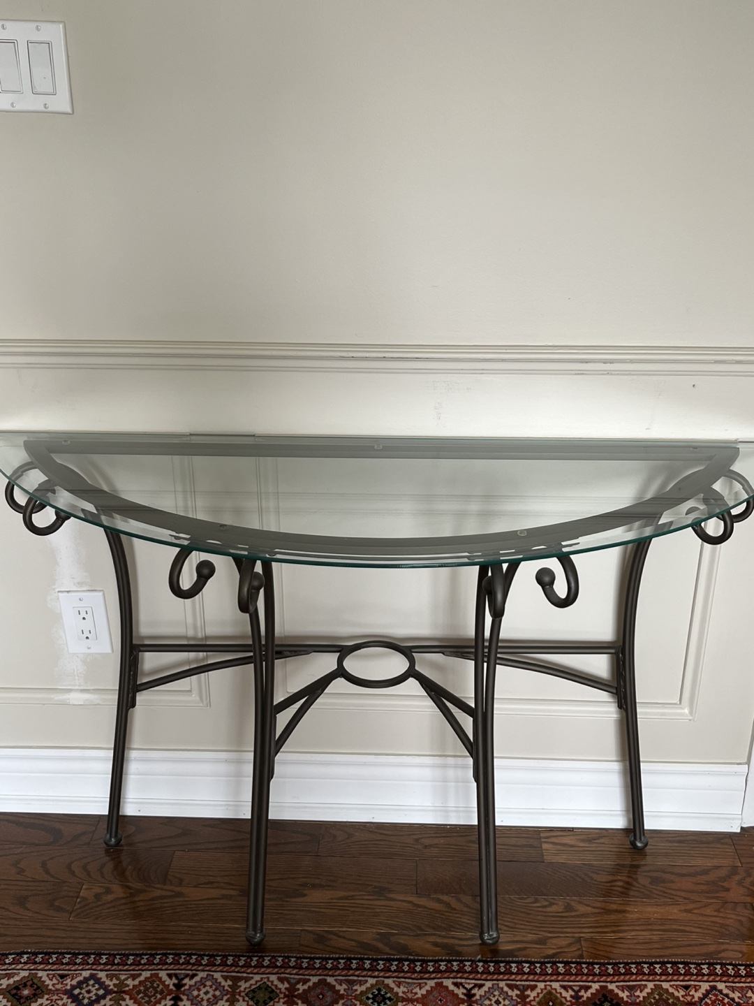 Glass Top Console Table