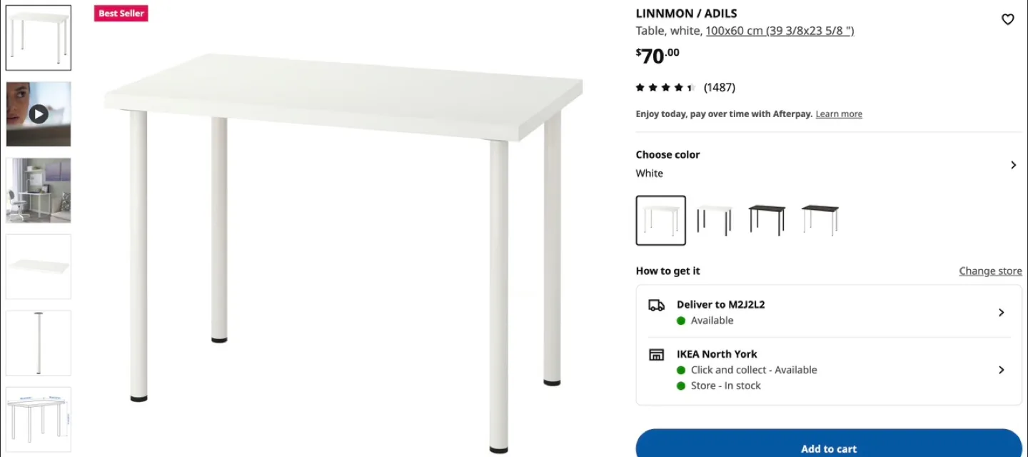 IKEA Table (LINNMON / ADILS) - White image indicator(5)