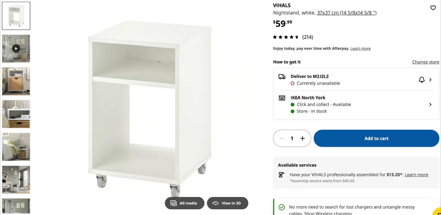 IKEA Nightstand (VIHALS) - White image indicator(6)
