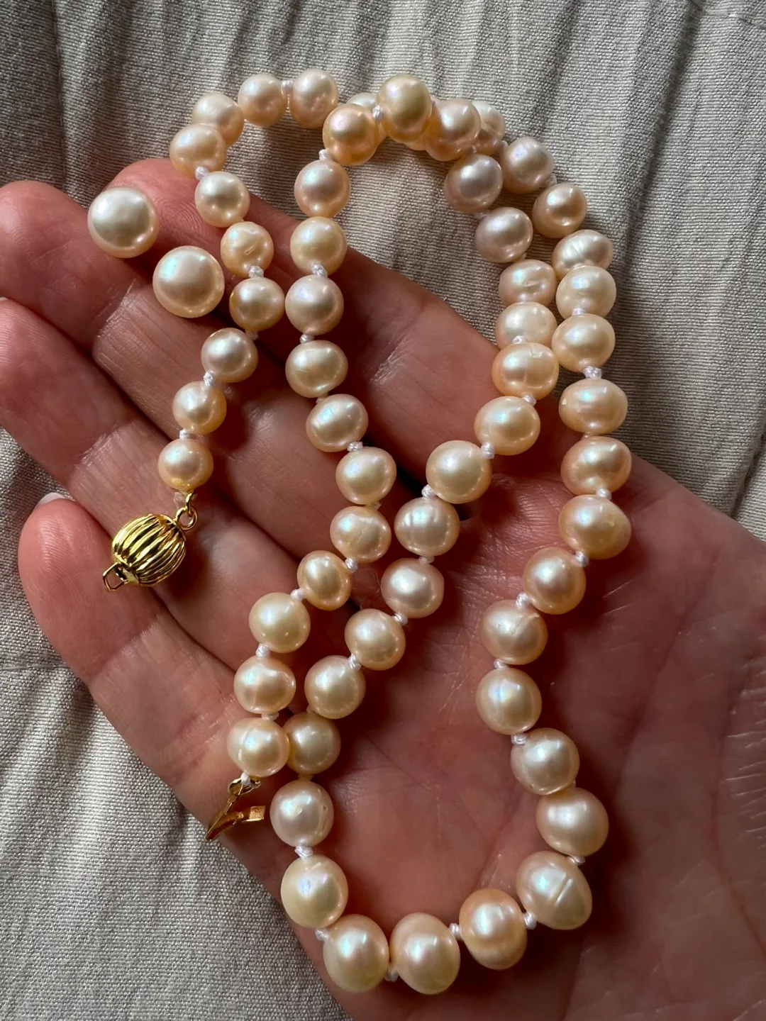 Real Akoay yellow pearl earrings necklace