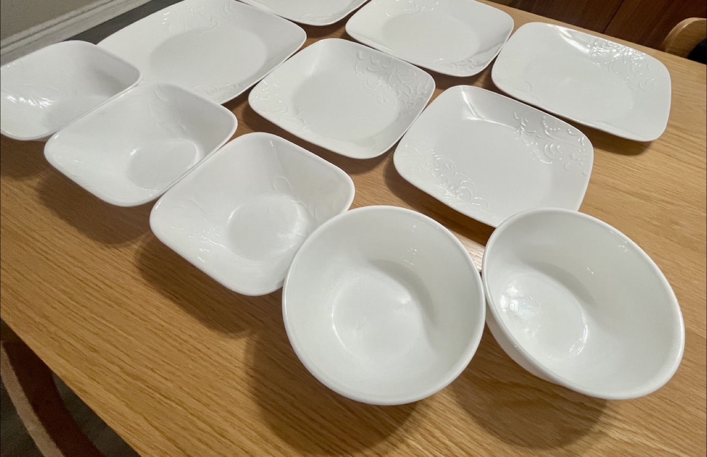 Corelle White Dishes Set - 11 pieces