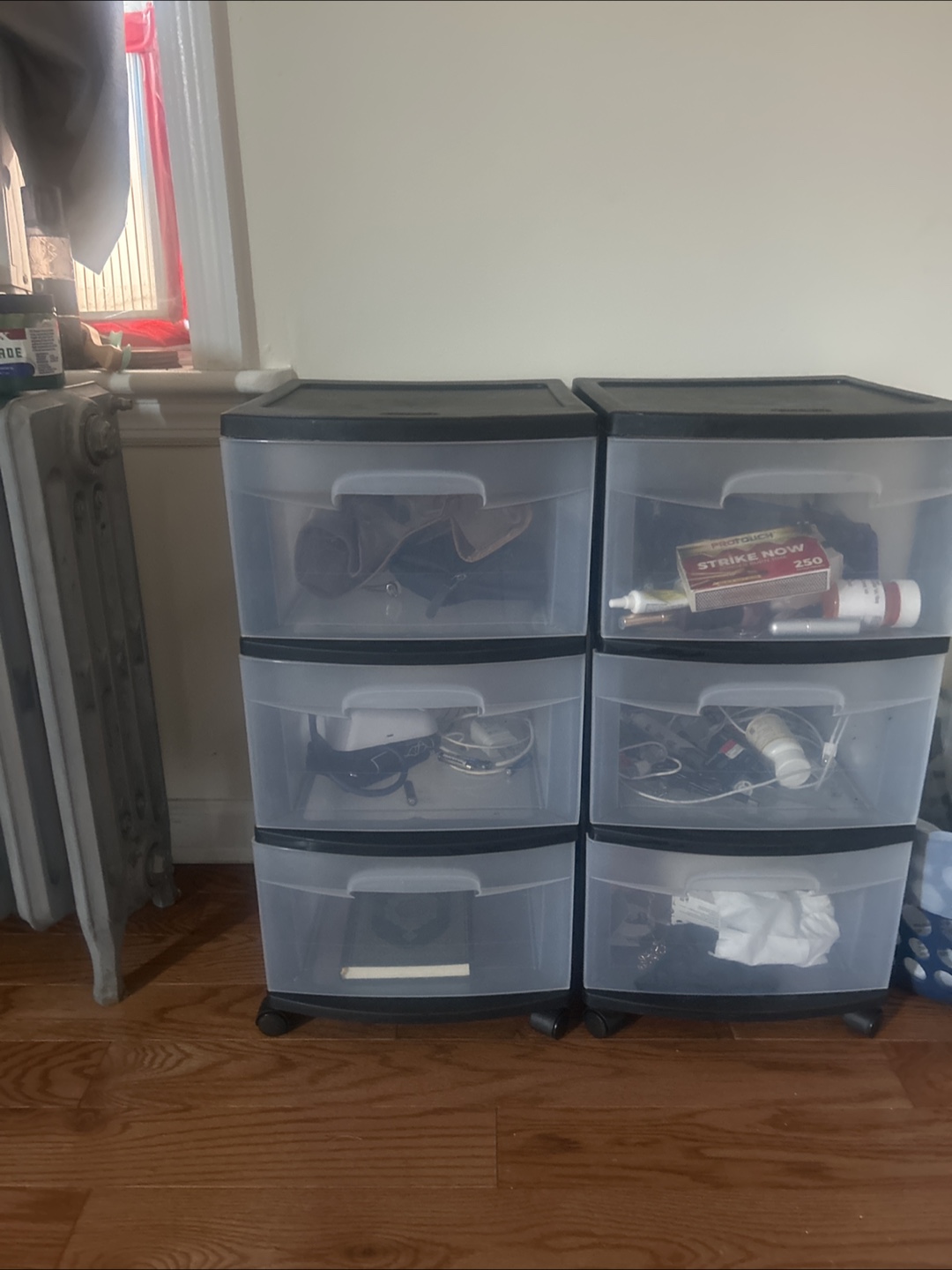 Two Rolling Drawer Storage Unit