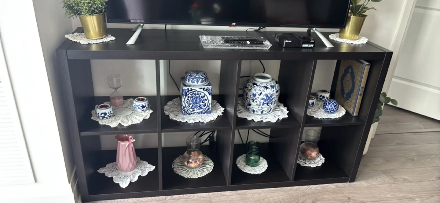 Dark brown cube shelving unit thumbnail