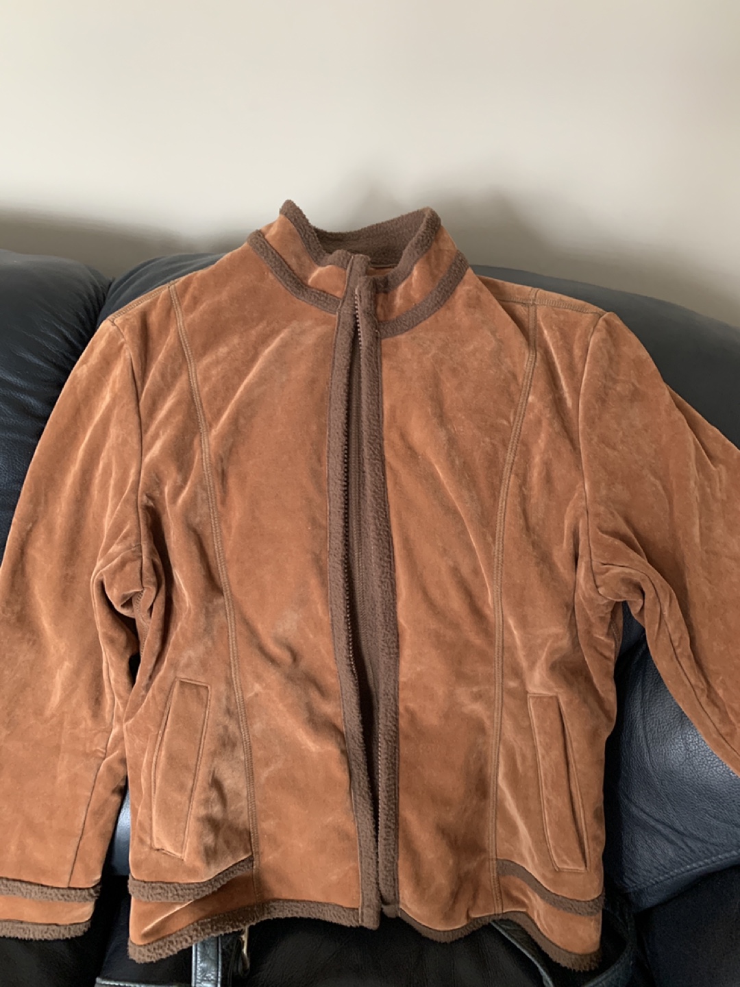 Brown Faux Suede Jacket