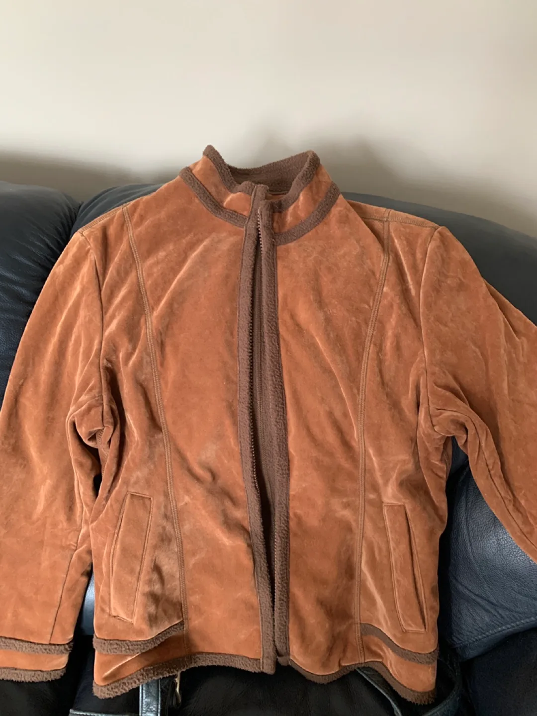 Brown Faux Suede Jacket thumbnail