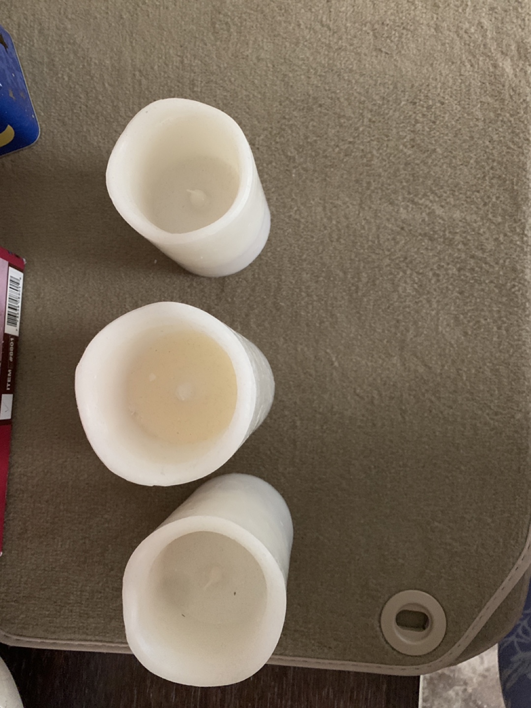 Set of 3 White Pillar Candles