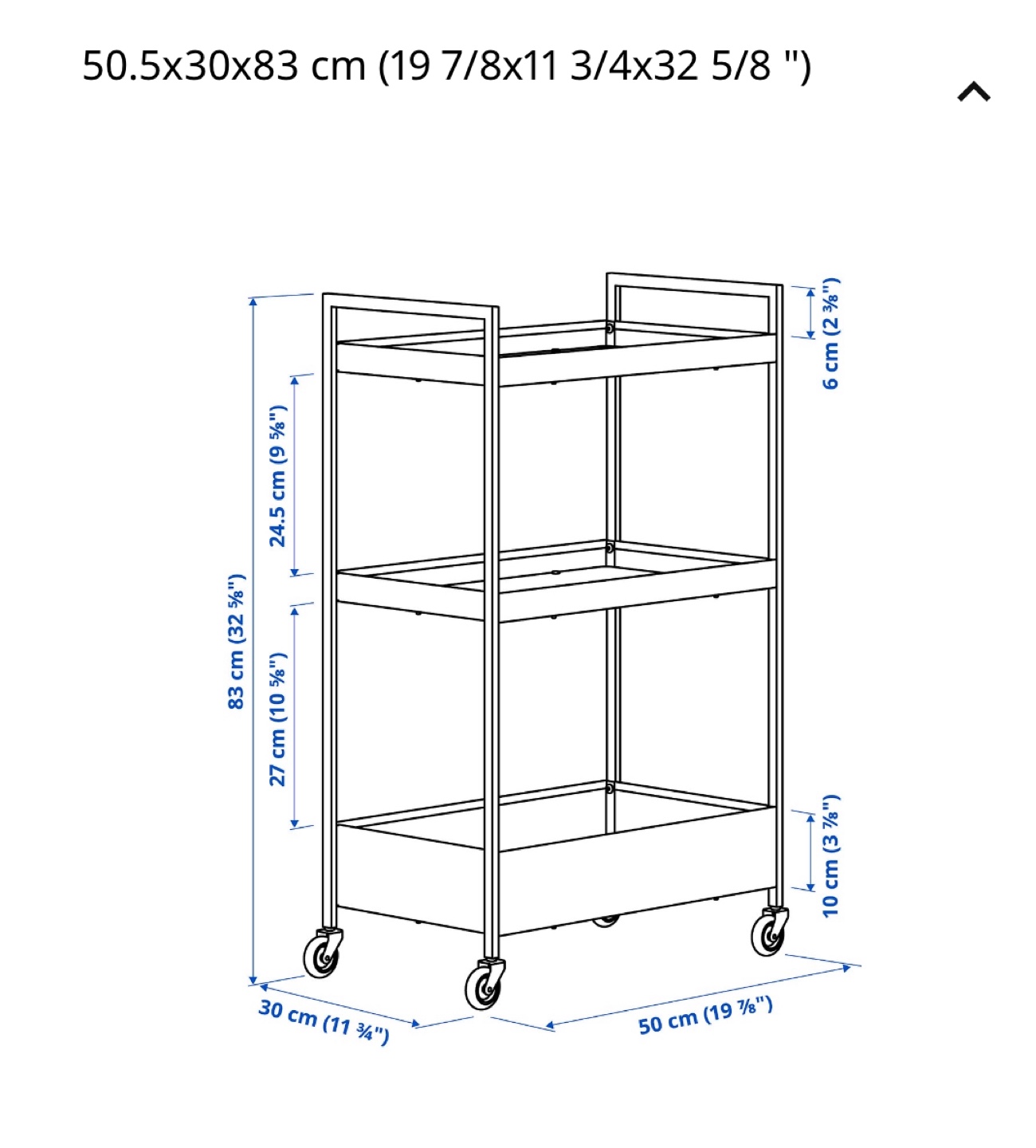 White Metal Rolling Cart - photo 3