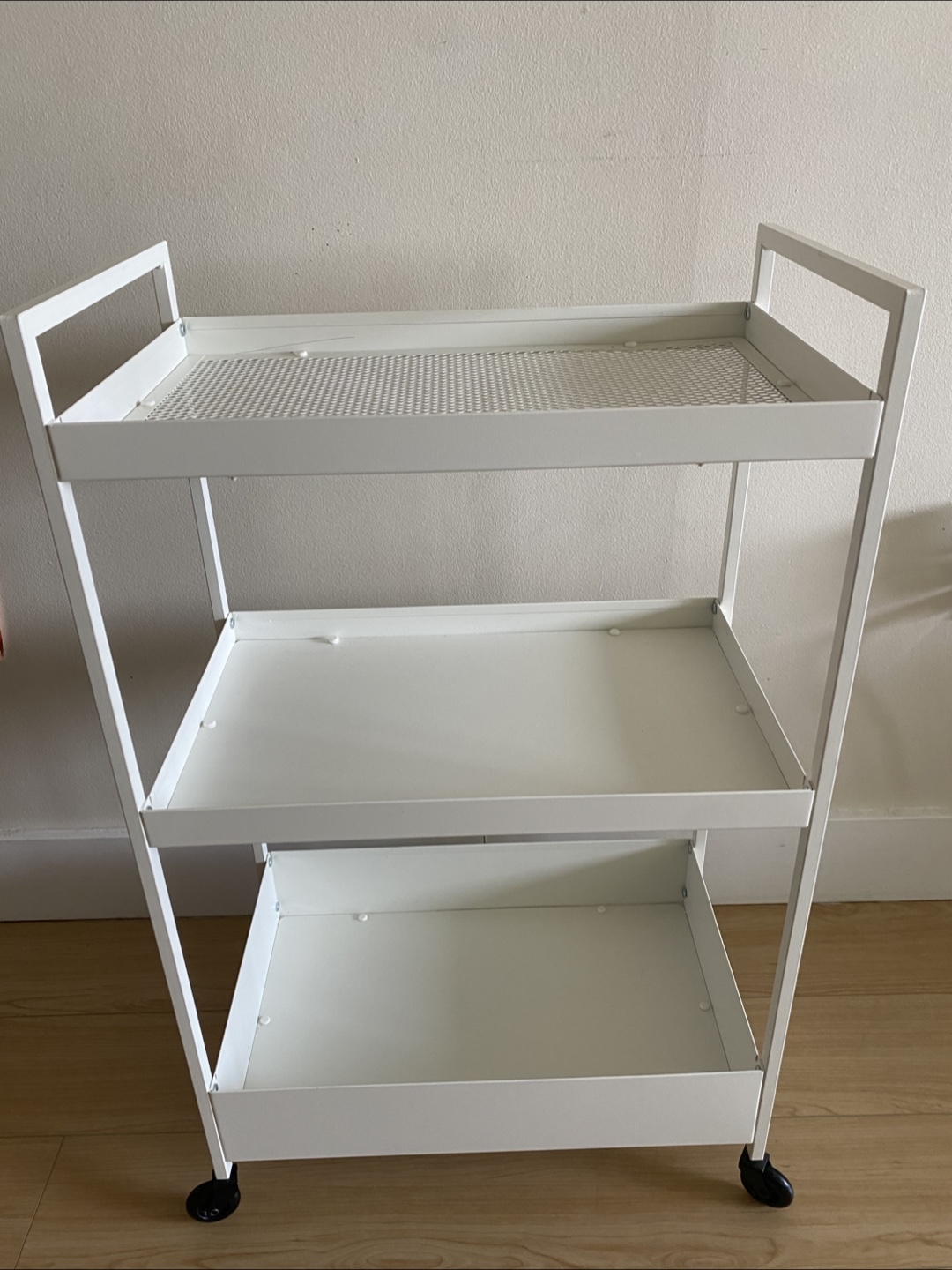 White Metal Rolling Cart - photo 2