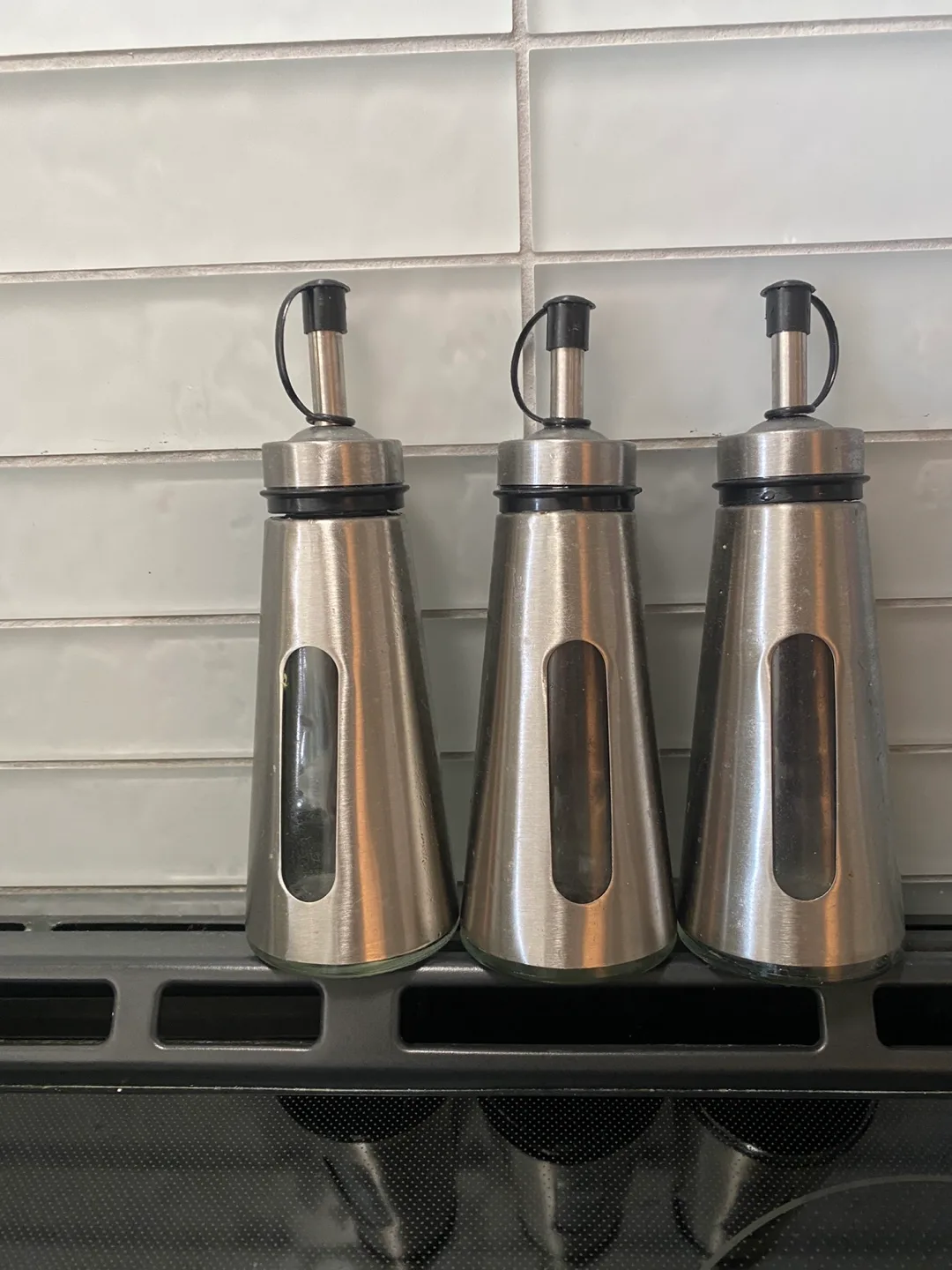 Set of 3 Stainless Steel Oil Bottles thumbnail