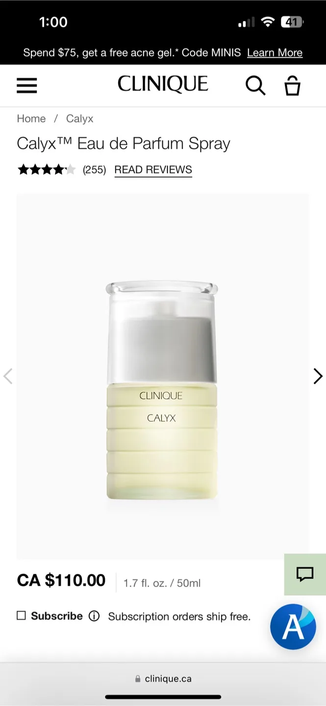 50ml Clinique Calyx Eau de Parfum thumbnail
