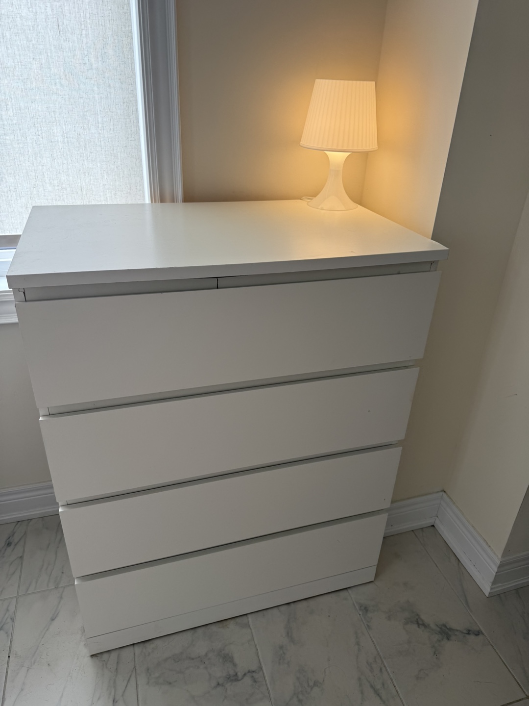 White Dresser with 4 Drawers
