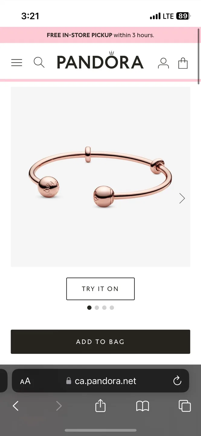 PANDORA Moments Open Bangle Rose Gold image indicator(3)