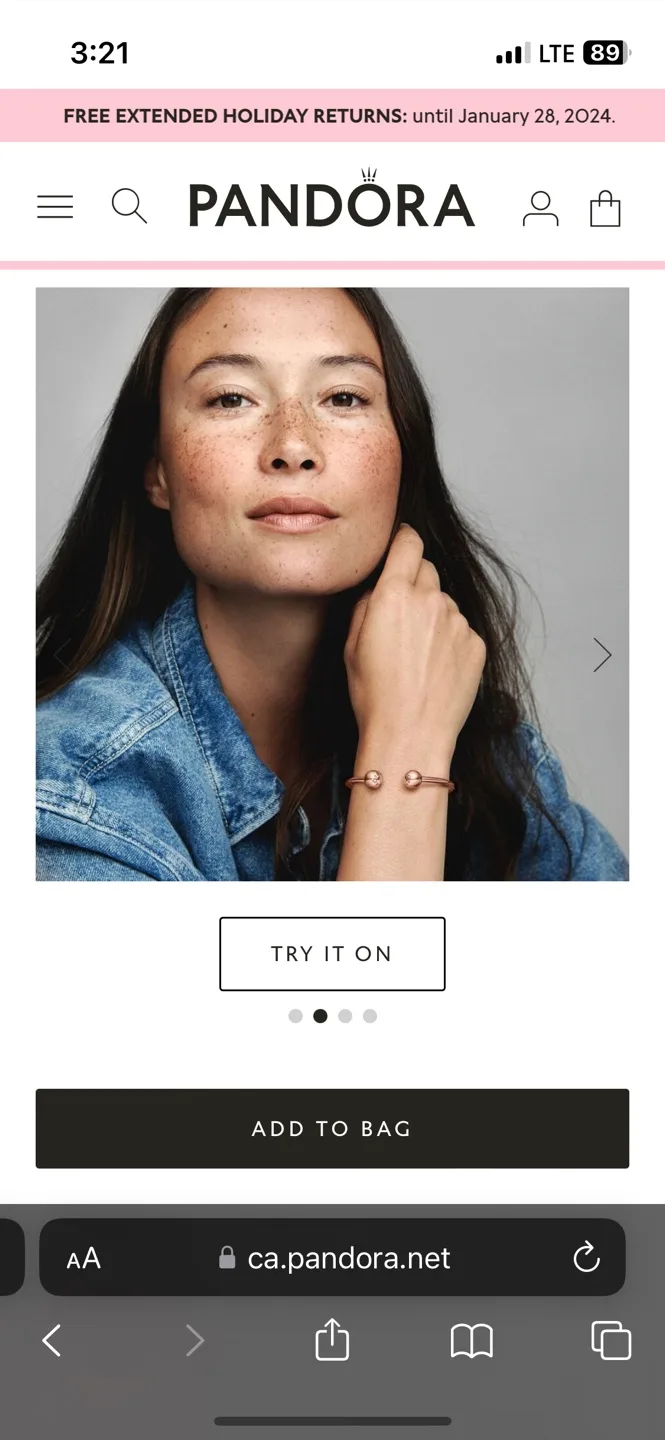 PANDORA Moments Open Bangle Rose Gold image indicator(4)