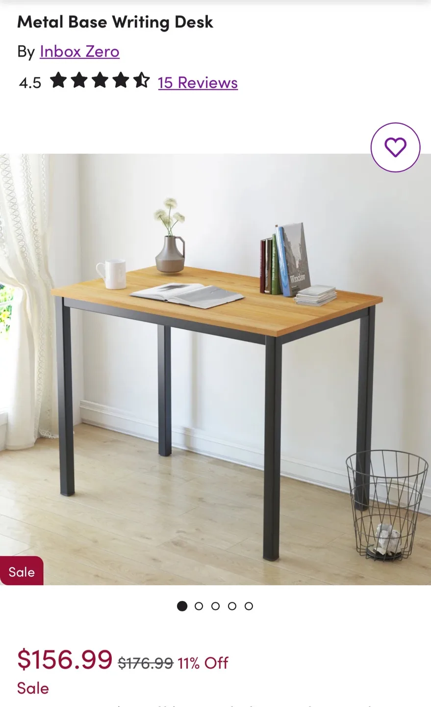 Metal Base Writing Desk thumbnail
