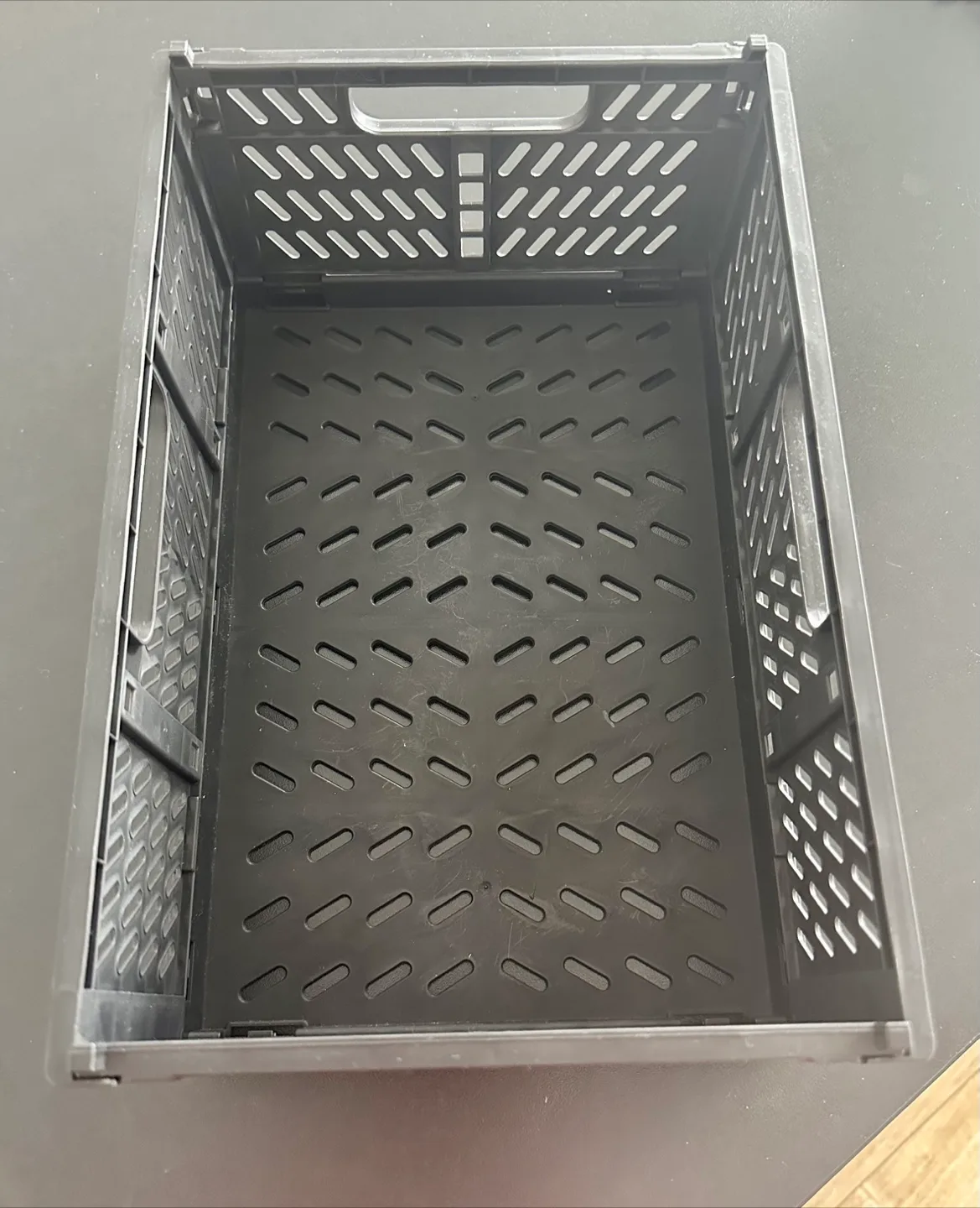 Collapsible Black Storage Crate image indicator(2)