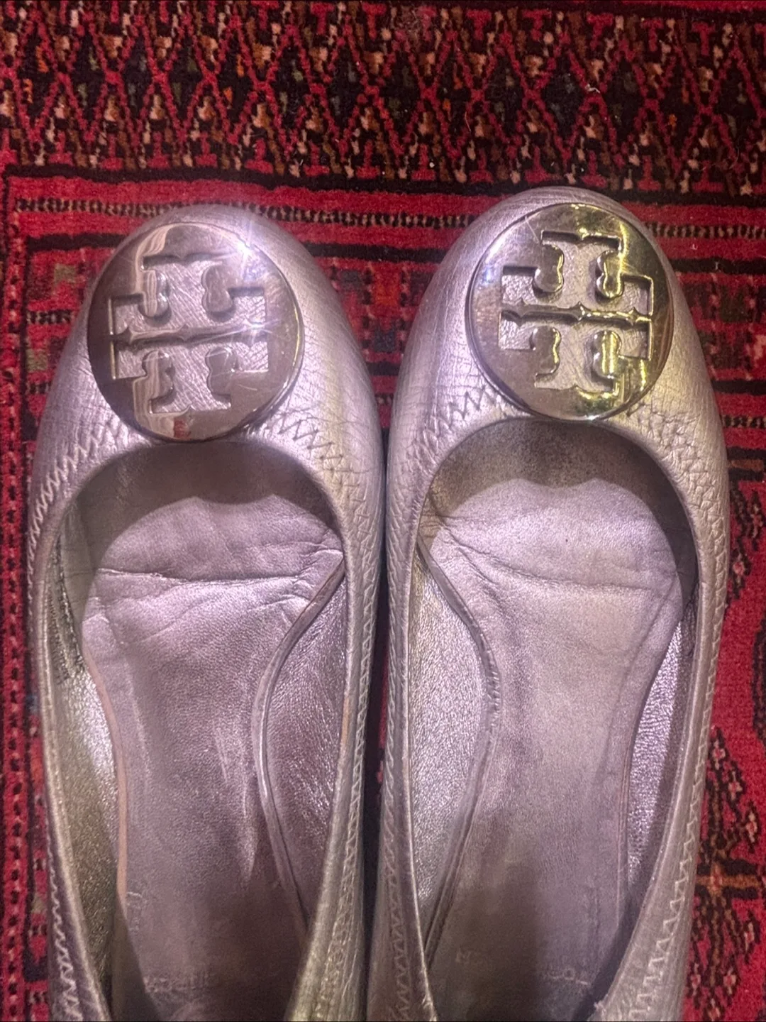 Tory Burch Silver Ballet Flats image indicator(3)