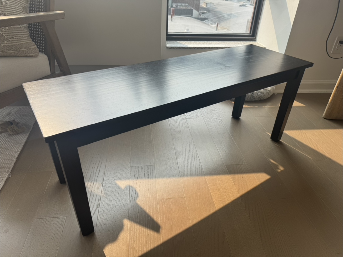 Black Wooden Bench