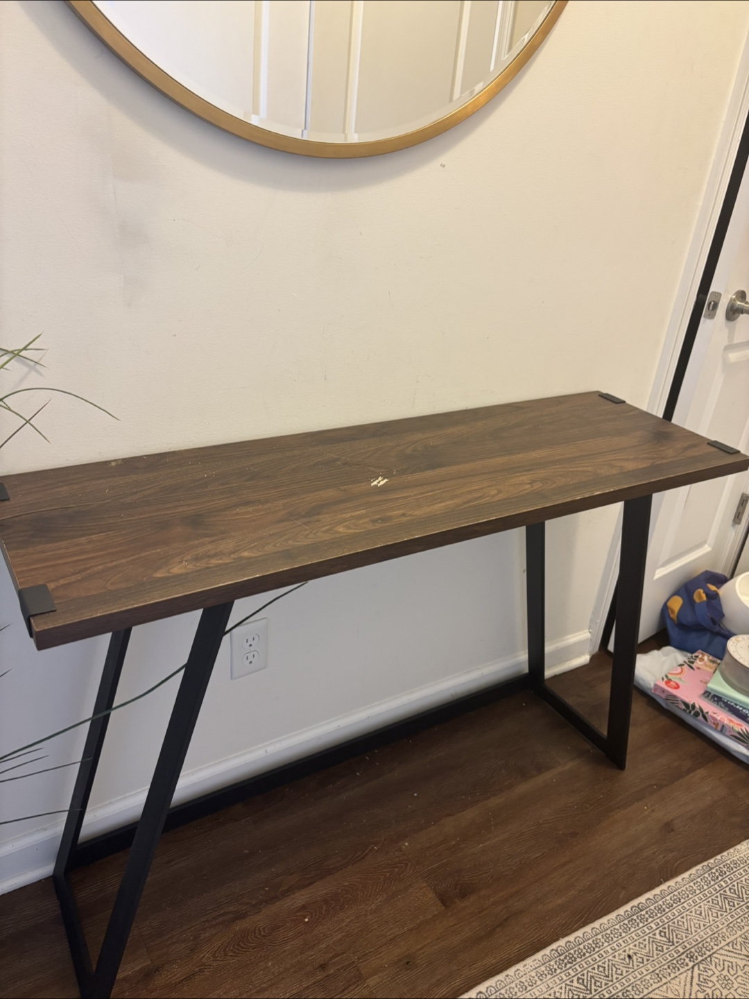Wooden Desk with Metal Legs