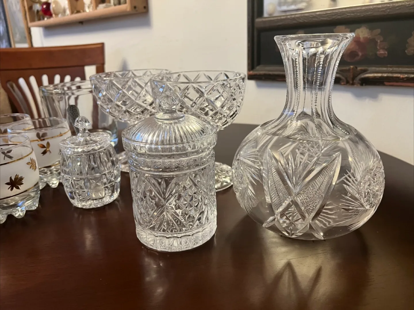 Vintage cut glass Glassware  19 items image indicator(6)