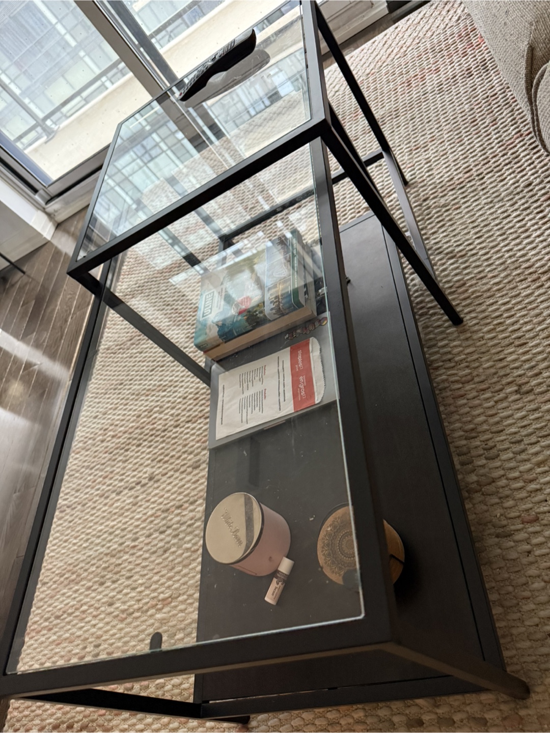 Modern Black and Glass Coffee Table