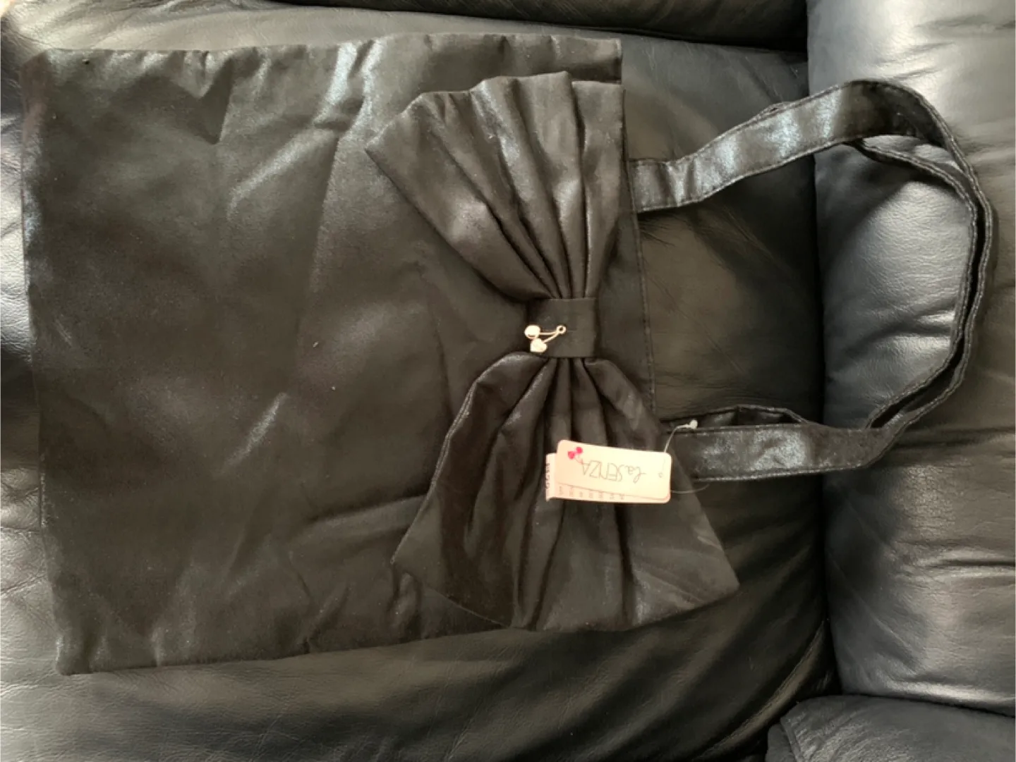 Black Bow Tote Bag thumbnail