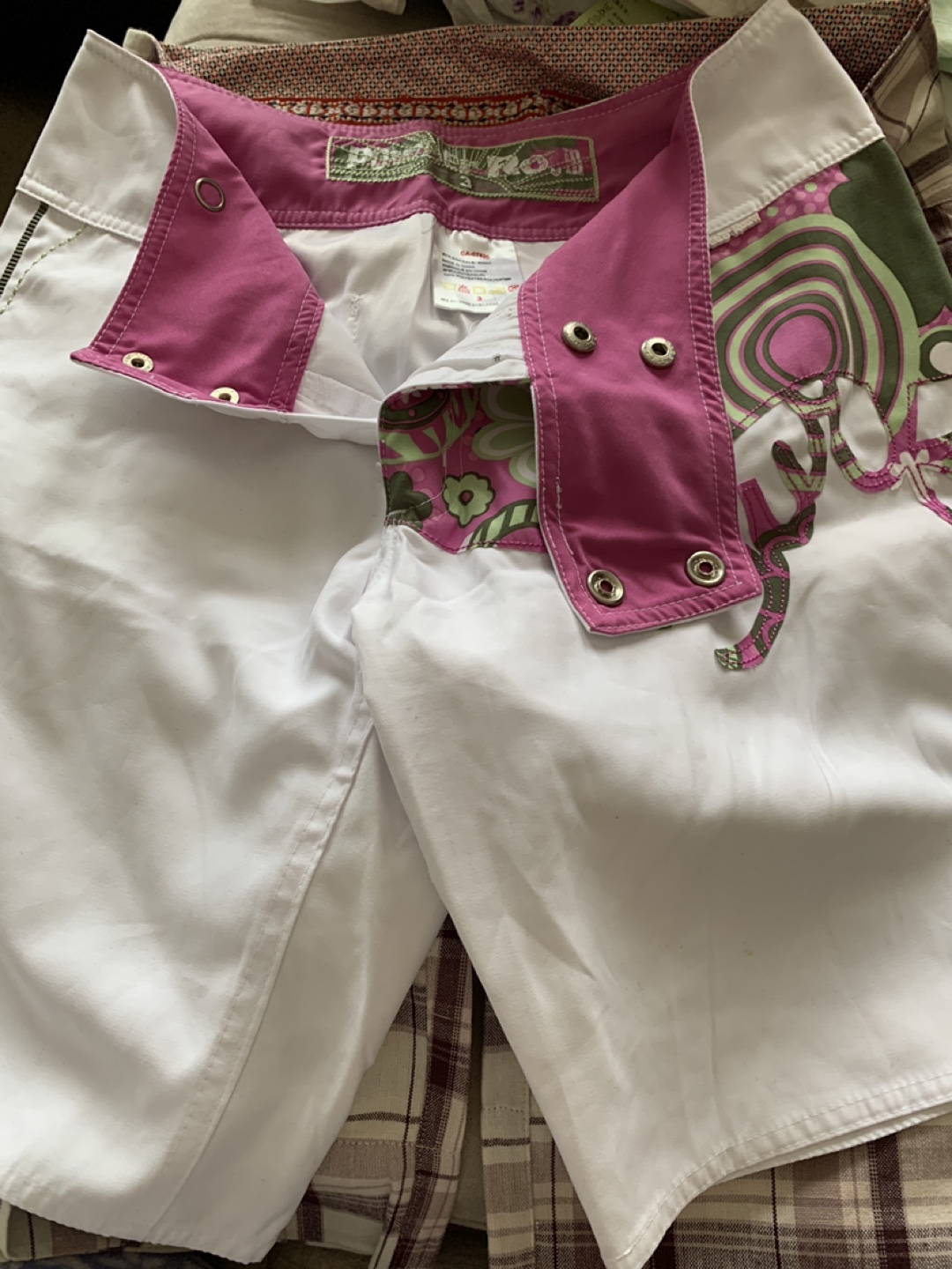 Pink and White Surf Shorts
