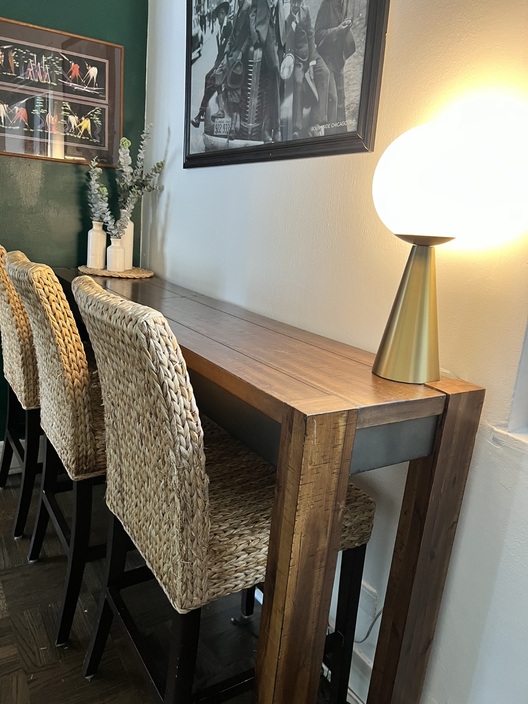 Bar Top with set of Woven Chairs - photo 5