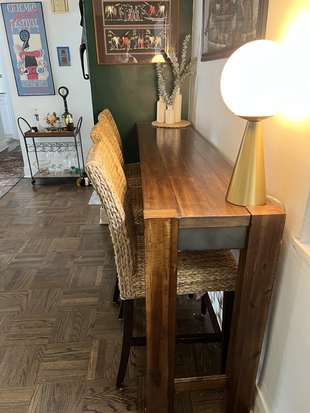 Bar Top with set of Woven Chairs - photo 4