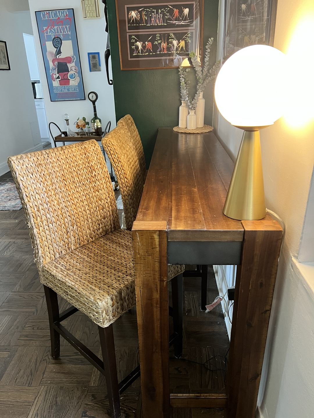 Bar Top with set of Woven Chairs - photo 3