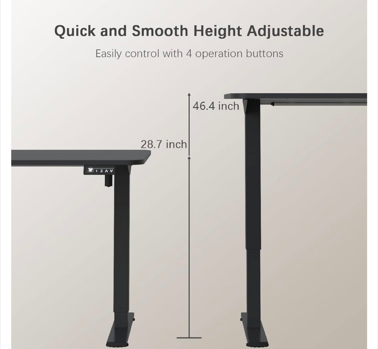 Adjustable Standing Desk - Black - photo 2