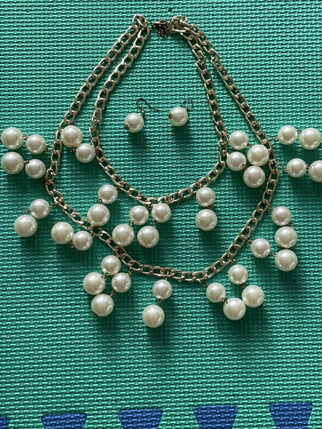 Pearl Necklace and Earring Set