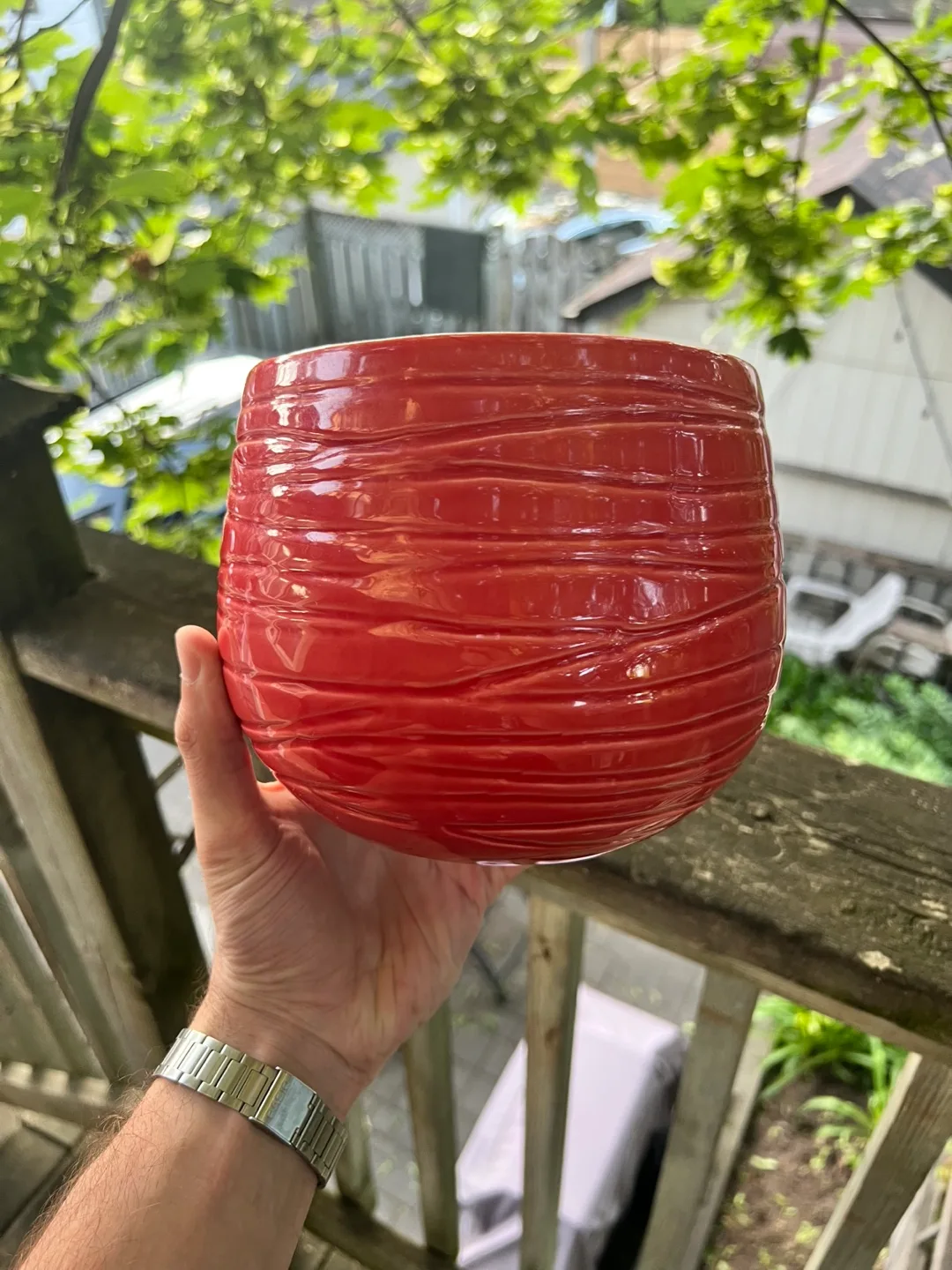 Red Ceramic Planter - made in Portugal image indicator(4)