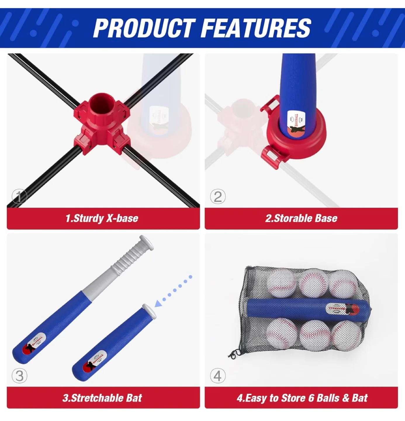 New 3-in-1 Baseball Tee Ball Set image indicator(3)