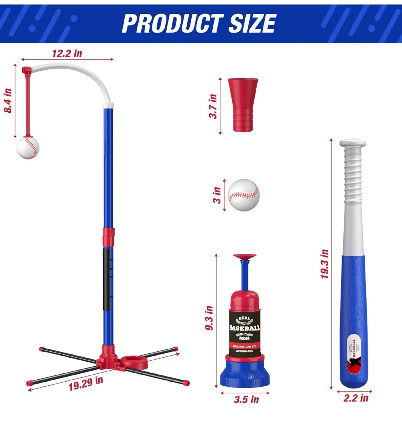 New 3-in-1 Baseball Tee Ball Set image indicator(2)