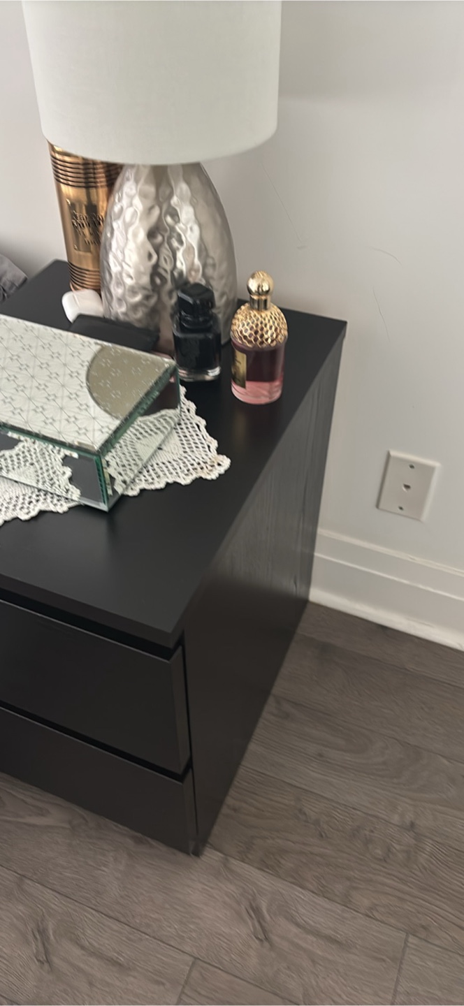 Black Nightstand with Two Drawers - photo 2